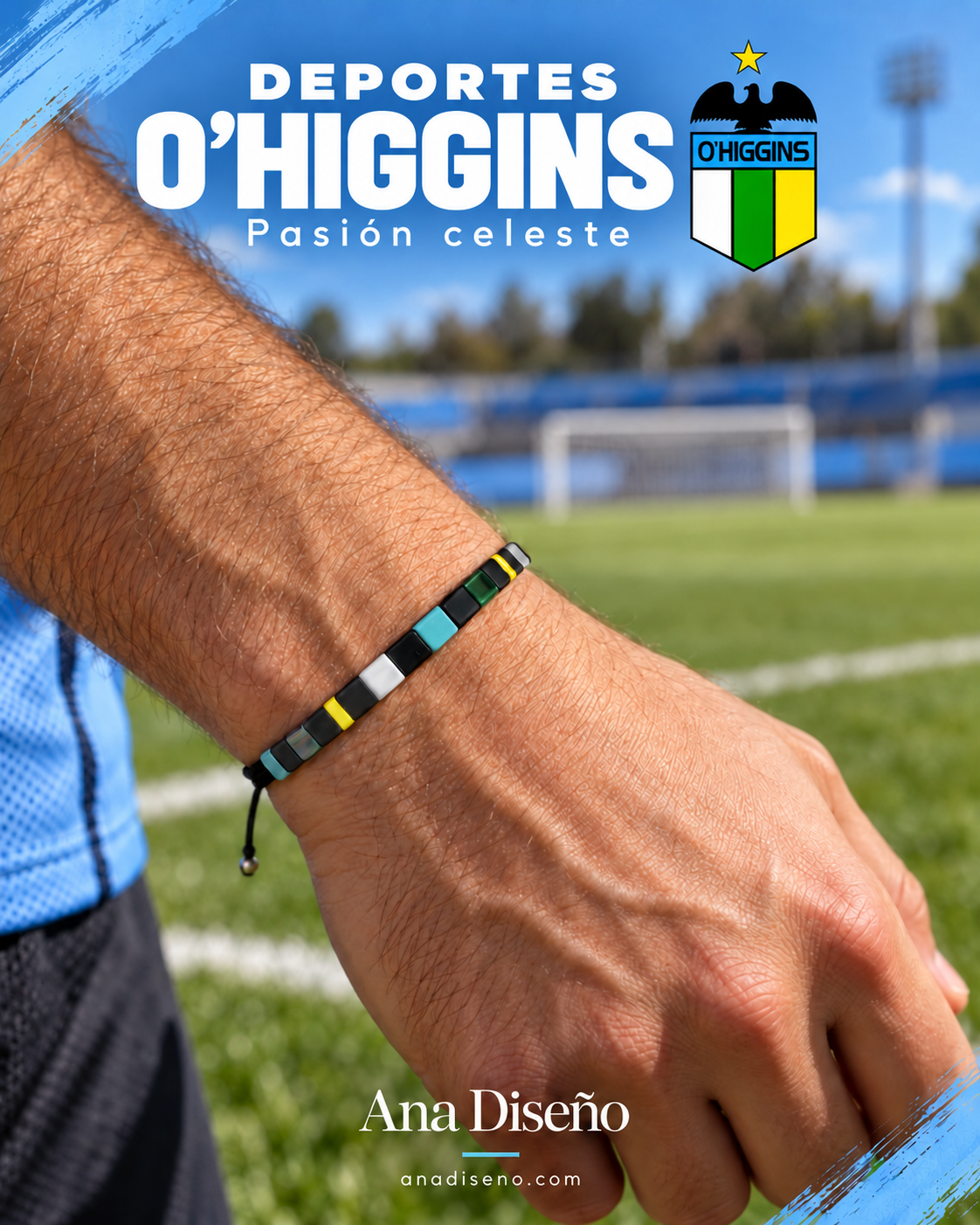 Pulsera cristales japoneses inspirada en O'Higgins – Ana Diseño (foto 1)