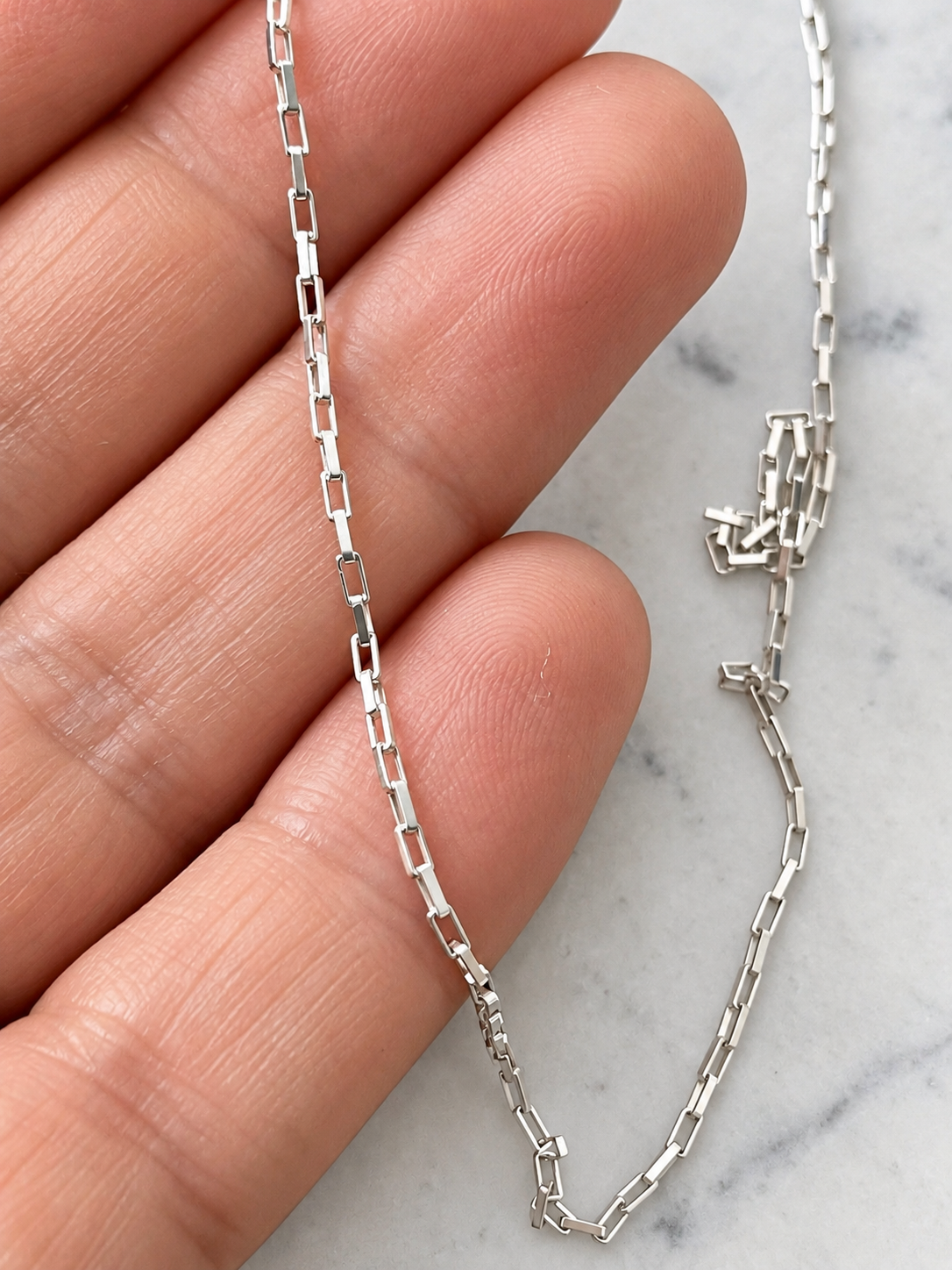 Cadena limada de plata 50 cm – Ana Diseño