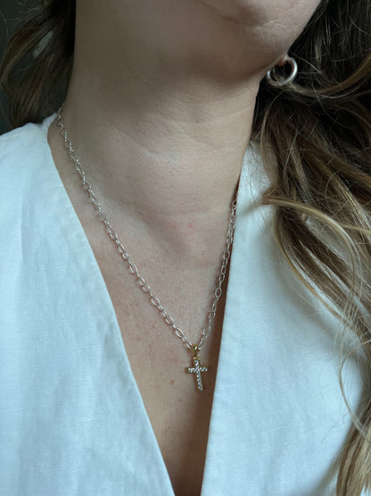 Cadena limada ovalada plata 50cm