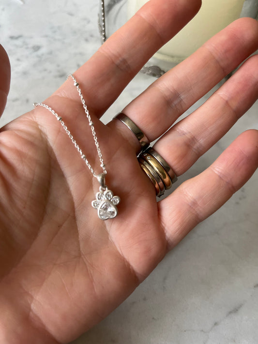 🐾 Colgante Huella de Plata