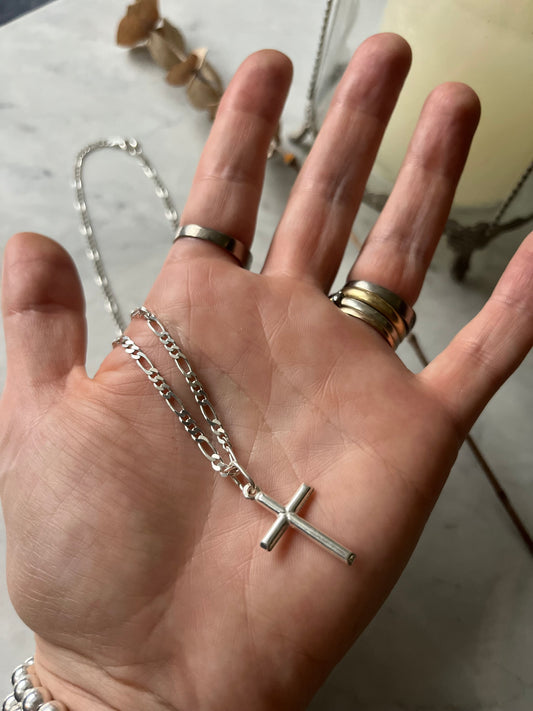 Cadena plata 60cm (sin cruz )
