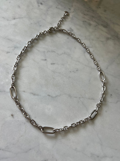Collar 40cm con alargue a 45cm con baño de rodio