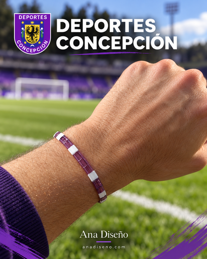 Pulsera cristales japoneses inspirada en Deportes Concepción – Ana Diseño (foto 1)
