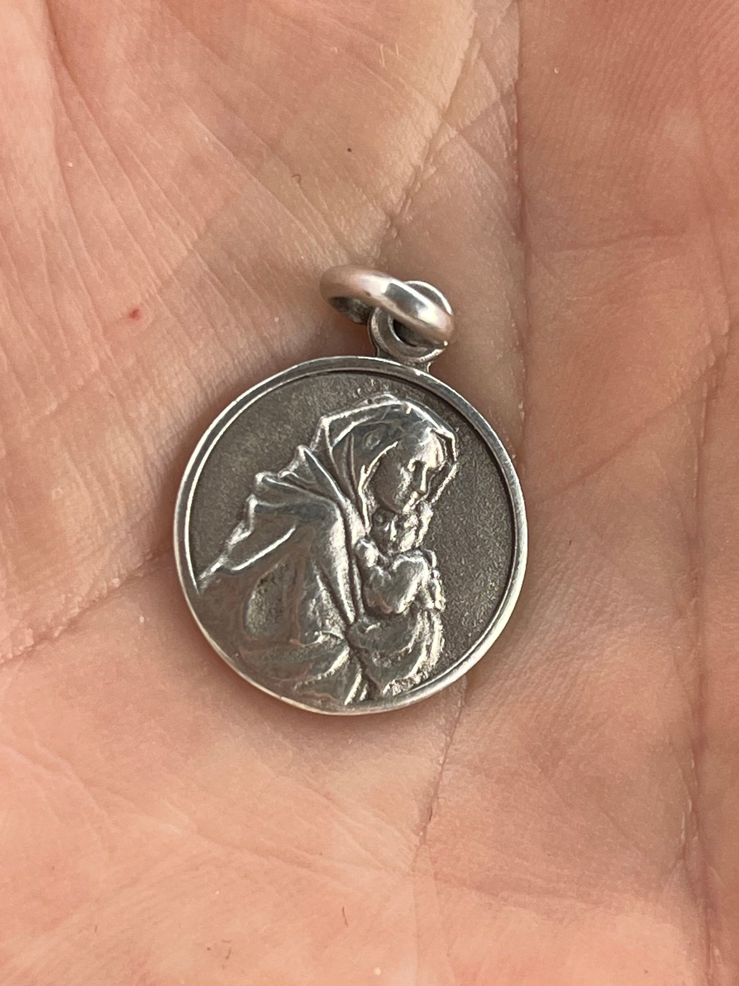 Virgen María plata envejecida