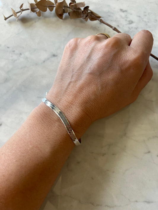 Pulsera cinta plata