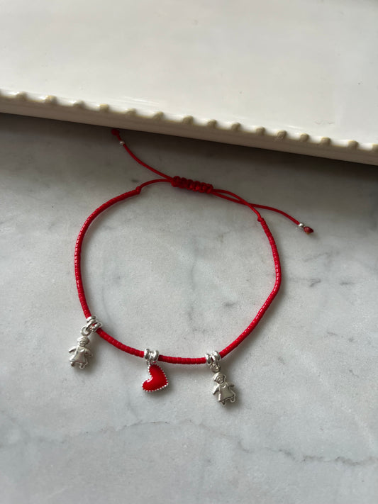 Pulsera hilo rojo raiz dos niñas