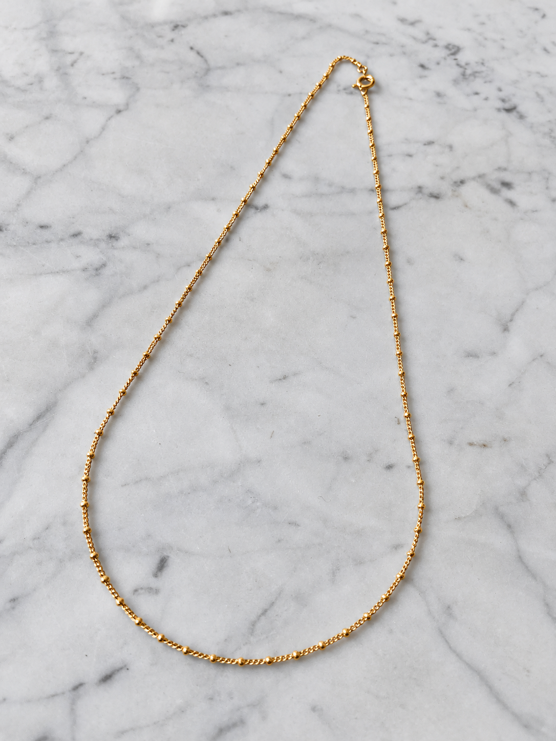 Cadena baño de oro 24k bolita cuerda 45 cm – Ana Diseño