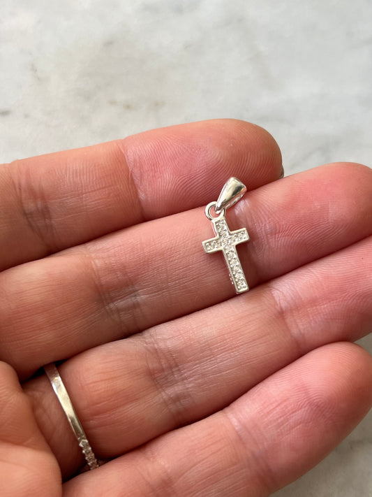 Cruz de circones plata