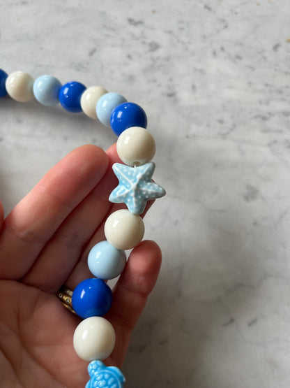 Maxi collar resina azul con estrellas de mar – Brisa Marina – Ana Diseño (foto 3)
