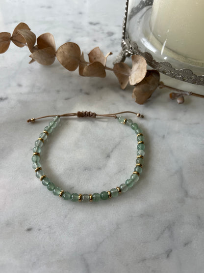 🌿 Pulsera Jade Verde y Baño de Oro 24K
