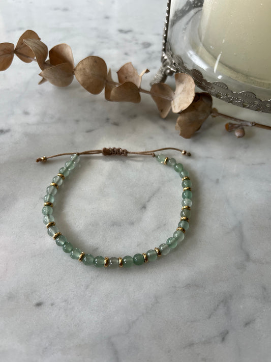 🌿 Pulsera Jade Verde y Baño de Oro 24K